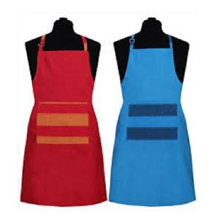 ผ้ากันเปื้อนผ้าฝ้ายออร์แกนิคสีแดงและสีฟ้า100% ได้รับการรับรอง220 GSM น้ำหนักปรับได้ผ้ากันเปื้อนในครัว - Product Image 1