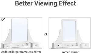 <span class=keywords><strong>VASAGLE</strong></span> Juego Con Espejo Grande Péché Marc Juego <span class=keywords><strong>De</strong></span> Tocador Par Dormitorio Maquillage <span class=keywords><strong>Coiffeuse</strong></span> <span class=keywords><strong>Coiffeuse</strong></span> Commode Chambre À Coucher - Product Image 5