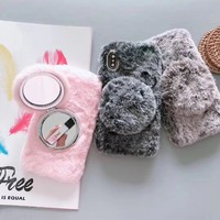 Étui de téléphone portable en fourrure pelucheux, nouvelle mode, pour iPhone 6 7 8 Plus X XS Max XR 11 Pro Max,