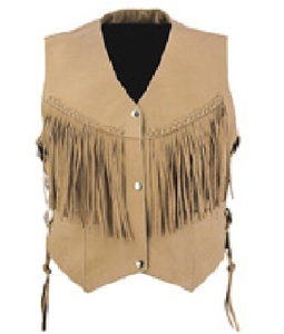 Chaleco de Cuero Genuino Estilo Motero para Mujer, Resistente al Viento, sin Cuello, con Botones Vintage y Decoraciones de Encaje, Diseño Único - Product Image 1