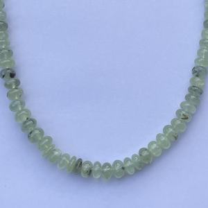 Collier en pierre de préhnite verte naturelle, rondelles lisses, perles de pierres précieuses, bijoux tendance, dernier produit de créateur, 6mm, 8mm, 10mm, 12mm - Product Image 5