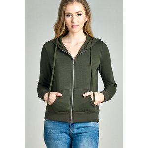 <b>Women's</b> Basic <b>Zip</b> <b>Up</b> Fleece Hoodie <b>Jacket</b> Lightweight - Product Image 5