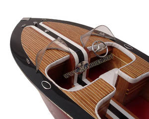 Modèle de bateau à moteur en bois SAETTA CLASSIC BOATS, artisanat décoratif pour la maison, peint à la main, artisanat vietnamien, boîte incluse - Product Image 3