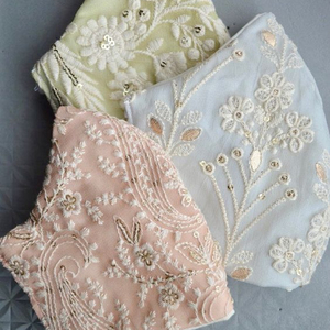 2025 beaux accessoires de visage de concepteur avec paillettes Resham et broderie Zari pour le mariage et la fête - Product Image 1