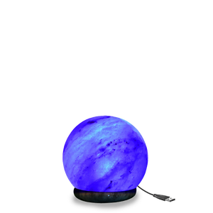Article technique sculpté qui respecte l'environnement de lampe ronde d'USB de sel de l'Himalaya - Product Image 1