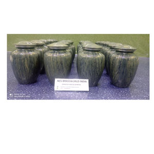 Urna de cremación de aluminio con acabado de mármol de alta calidad fabricada por Brassworld India Funeral Supplies - Product Image 1