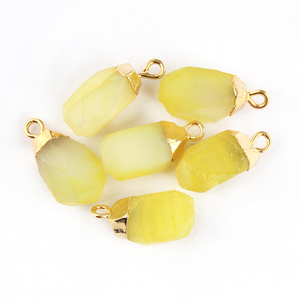 Agaat Connector Citroen Kleur Goud Galvaniseren 10-12Mm Bevindingen Single <span class=keywords><strong>Loop</strong></span> Hanger Connector - Product Image 2