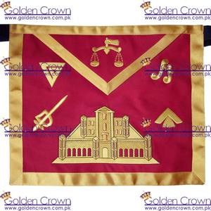 Masonic Fraternal Scottish Rite 16th Degree Prince of Jerusalem Regalia Apron | Masonic Regalia Apron Supplier - Product Image 2