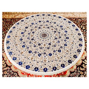 Handicrafts Gateway Natural Marble Round Table Top With Inlay Work - Product Image 1