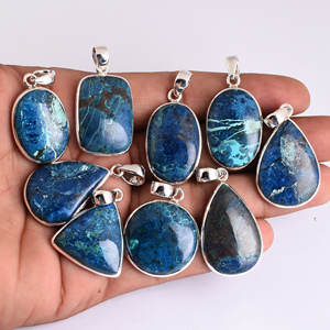 Hermosos colgantes de shattuckita Colgantes de diseño exclusivo de piedras preciosas Colgantes de corte de pera de moda hechos a mano para mujeres, hombres - Product Image 4