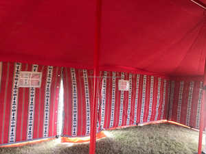 Tente de camping du désert à rayures noires du moyen-orient - Product Image 5