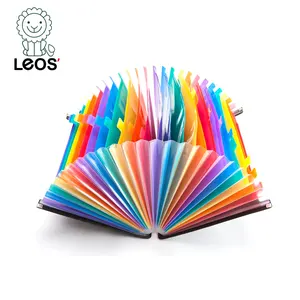 Rainbow Color 24 Pockets Document Folder Bag Expandable File Folders for Office