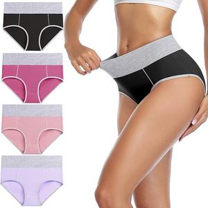Womens High Waist <b>Underwear</b> Cotton Briefs Tummy Control Mid-Rise Panties Soft Comfortable Lightweight Everyday <b>Shapewear</b> - Product Image 3