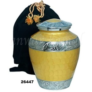 Urna de cremación para adultos con grabado de flores amarillas Elite, diseño único, urnas de cremación al por mayor personalizadas para cenizas humanas - Product Image 1