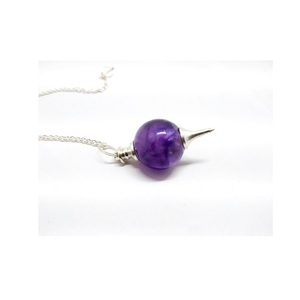 Péndulo de bola de amatista, Péndulo de piedra amatista para espiga de piedras preciosas, de última generación - Product Image 4