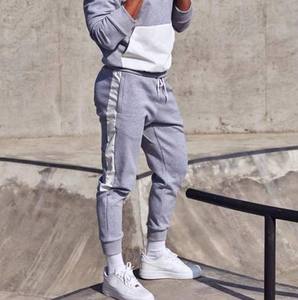 2021 superventas de alta calidad Casual hombres acampanados Jogger pantalones Patchwork Graffiti Algodón elástico cintura puños apilados - Product Image 6