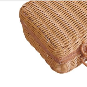 Maleta tejida de ratán para decoración de habitación de niños, caja de regalo de boda, bolso de paja, maletín - Product Image 4