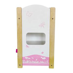 Ensemble de jouets en <span class=keywords><strong>bois</strong></span> unisexe, tout-en-un, <span class=keywords><strong>lit</strong></span> de poupée avec placard de poupée et boîte de rangement des vêtements de poupée, jouet de bricolage 300 - Product Image 3