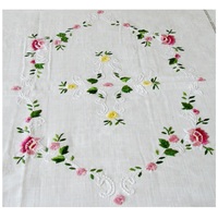 Parure de Lit 100% Coton Brodé avec Taies d'Oreiller Brodés