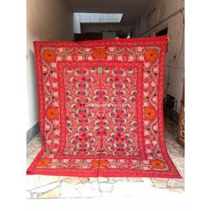 Couverture de lit indien en coton, 1 pièce, couvre-lit mural suspendu à la main, vente en gros, taille Queen, broderie, suzuki - Product Image 3