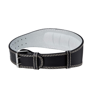 Ceinture d'haltérophilie de gymnastique avec logo personnalisé en cuir véritable équipement d'entraînement de fitness en acier pour boucle réglable peau de vache en nylon PU - Product Image 4