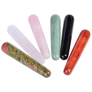 Natuurlijke Quartz Dildo Massage Wand Crystal Roze Massage Wand: Edelsteen Healing Wand Massage Steen Leverancier Aangepaste