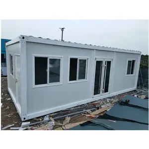 20ft Fold Steel Flat Pack Prefab Bolt Shipping Container Frame 40ft House 2 Room Prefabricated For Sale