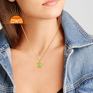 Nouveau Collier Pendentif Chaîne en Calcédoine Verte Naturelle Tendance 2026 pour Femme - Fabricant de Bijoux - Product Image 3