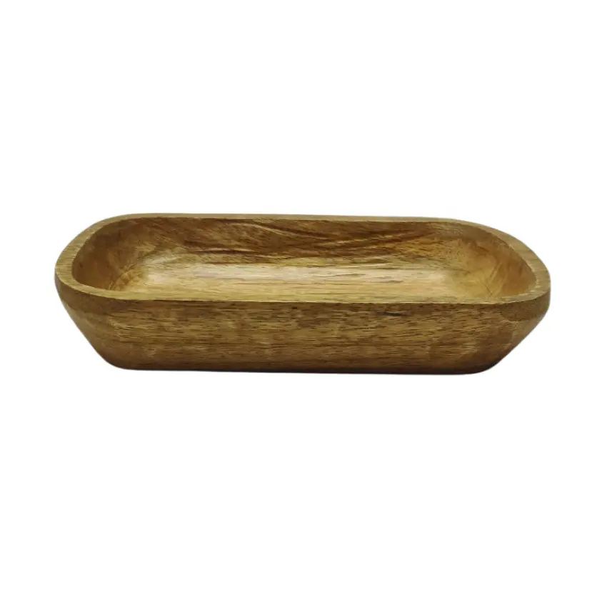 Hot Selling 2021 Mango Wood Golden Antique Rectangular Multi-purpose Top-Class Handmade Classic 100% Natural Bowl Candle Holder