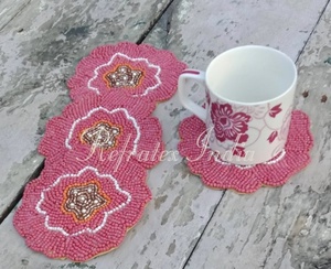 Beaded <b>Table</b> <b>Coaster</b> Bulk Supplier And Manufacture By Refratex India Made in India for Best Quality And Low Price and more color - Product Image 1