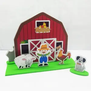 DIY 액세서리 쉬운 조립 EVA 농장 동물 장난감, 숲 동물 장난감 및 동물원 동물 세트