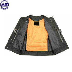 2022 Men's Wholesale Comfortable and Breathable Leather <b>Vest</b> Plaid Reversible Hip Hop Outer Wear for Autumn Season Price - Product Image 6