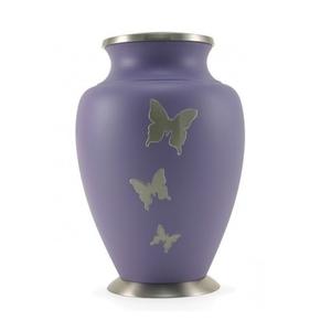 Urna de Metal antigua con grabado de mariposa azul para cenizas, urna de cremación para adultos, estilo americano/europeo - Product Image 2