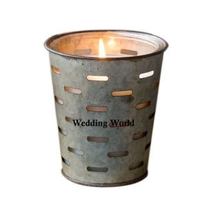 Portavelas de Metal de diseño tradicional hecho a mano, soporte votivo decorativo de Color verde para mesa de casa - Product Image 3