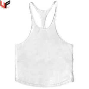Men's Breathable Cotton <b>Top</b> <b>White</b> Workout Undershirt with Spandex Simple Custom Design DHL & FedEx Shipping Availability - Product Image 6