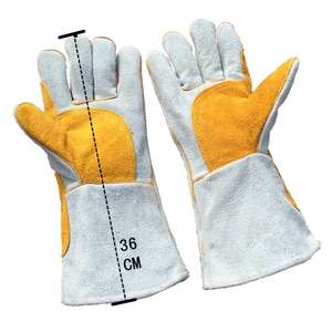 Vente en gros de gants de camping en cuir pour hommes et femmes vêtements de camping en plein air gant de protection contre la chaleur unisexe pour travaux de soudage au doigt - Product Image 5