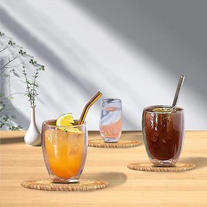 Sous-verres ronds en rotin brun naturel, design élégant, parfaits pour la maison et la table de cuisine, accessoires utilisables quotidiennement, lot de 6 pièces - Product Image 4