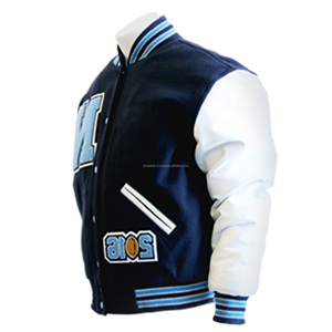 Melton แจ็กเก็ตหนังขนแกะสำหรับผู้ชาย,เสื้อแจ็กเก็ตพิมพ์ลายตัวอักษรวินเทจเบสบอลมีโลโก้แบบแพทช์ออกแบบได้ตามต้องการ - Product Image 5