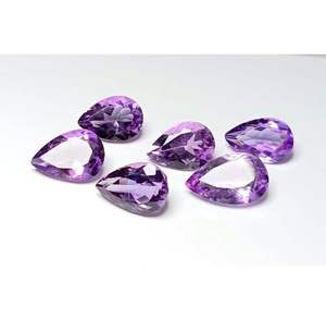 Cabujón de piedra de corte facetado de amatista Rosa natural, piedras preciosas minerales sueltas en forma de pera, tamaños 12x9mm y 15x9mm - Product Image 6