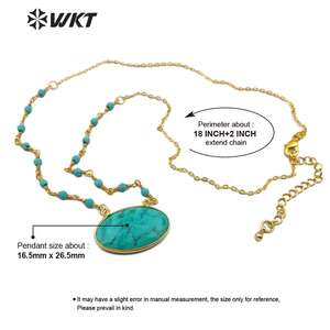 WT-N1168 Natural colgante de turquesa collar con cuentas de piedra collar de turquesa Natural collar elegante de la joyería del encanto - Product Image 6