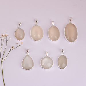 Proveedor Mayorista de Gemas de Cuarzo Azul, Plata de Ley 925, Baño de Rodio y Oro, Colgante con Engaste de Circonita Cúbica - Product Image 3