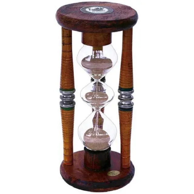 BEAUTIFUL DESIGN NAUTICAL WOODEN MADE 3 TIER WOODEN SAND TIMER 5 MINUTE WAIT NAUTICAL SAND TIMER FOR TABLE DECOR