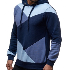 Sudadera con capucha para hombre, de gran peso, jersey con estampado de bloque de color, liso, con bolsillo frontal - Product Image 4