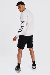 Unisex Waffle Knit transpirable verano Casual manga larga Top y pantalones cortos pulóver Streetwear conjunto con bolsillos - Product Image 2