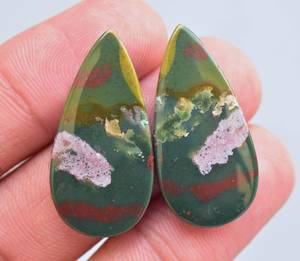 Natural Blood Stone Gemstone Pair Mix Shape Matched Blood Stone Cabochon Pair Loose Gemstone Matched Pair For Jewelry - Product Image 3