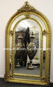 Espejo de pared con marco de hoja de oro antiguo, espejo de pared francés de lujo, más brillante, precio económico - Product Image 3