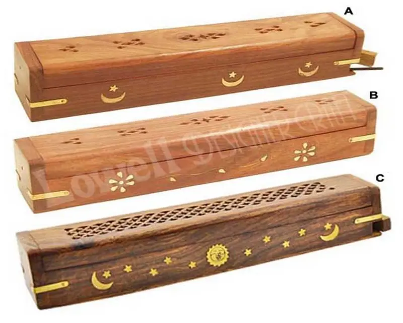 12 polegadas madeira estilo caixão incenso queimador/titular é bem trabalhada