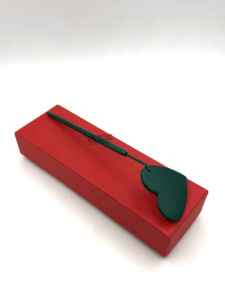 Alta calidad nuevo recubrimiento en polvo verde Kelly extensión de pestañas de acero inoxidable diseño de corazón espejo logotipo personalizado instrumento de belleza - Product Image 2