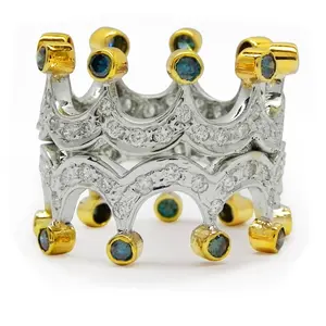 Diamond Band Ring Women's on Wholesale Price IGI & Ingemco Certified Top Jewellery Showroom in India Crown Diamond Gold Ring