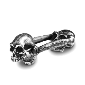 Abrebotellas de cerveza de calavera de Metal plateado antiguo - Product Image 1